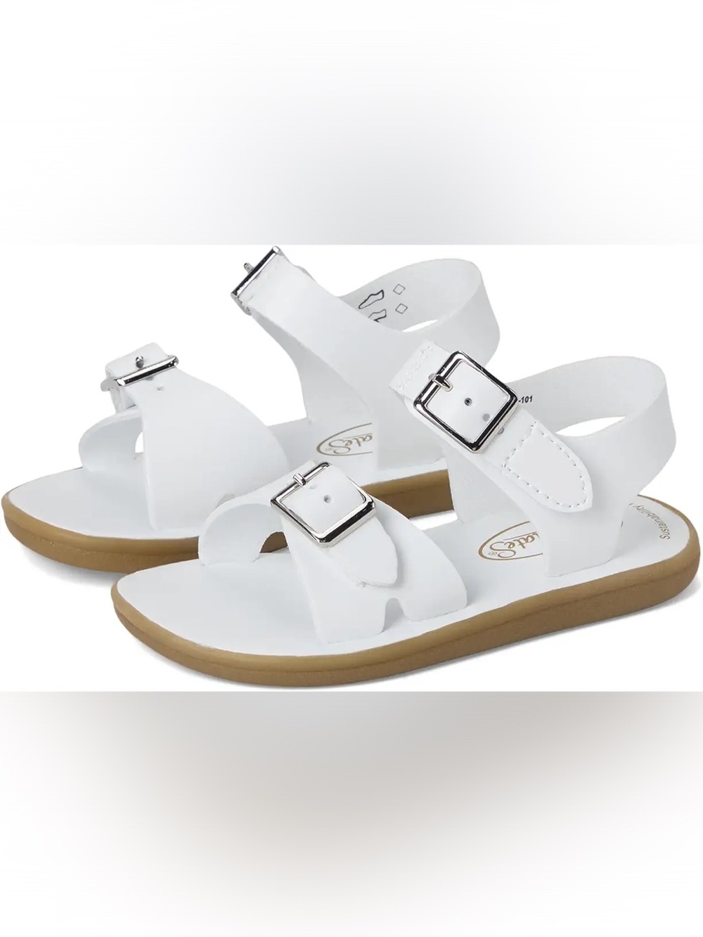 FootMates White Kids Double Buckle Sandals